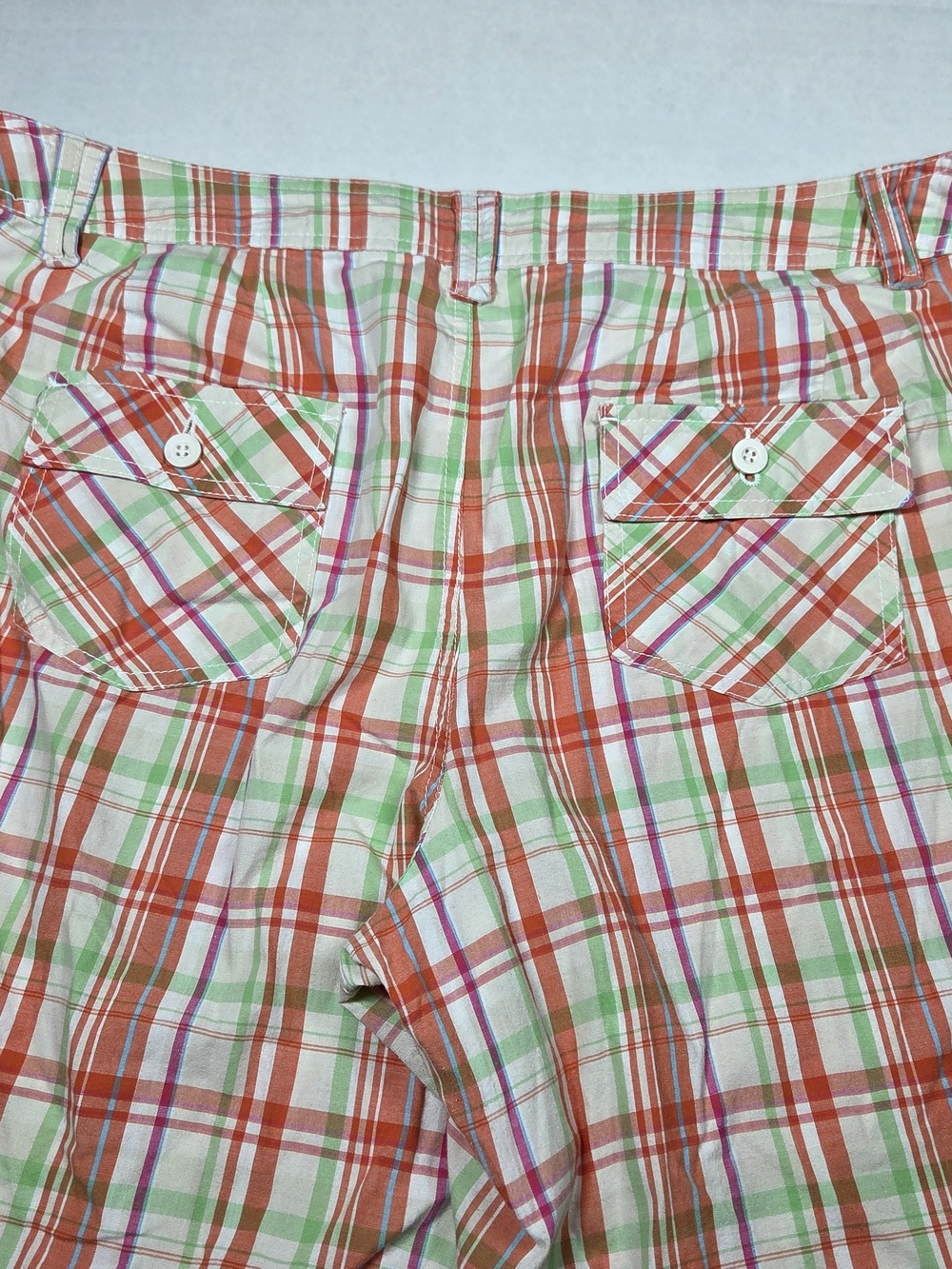 Cato Woman Bermuda Plaid Shorts Multicolor 16W Cotton Spandex‎ Stretch Pockets - Picture 5 of 9